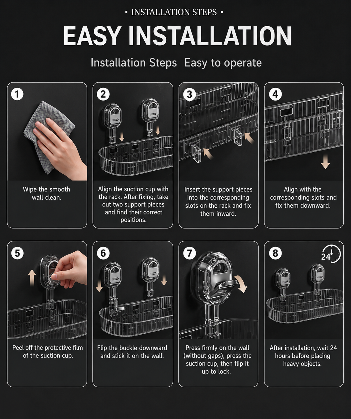 No-Drill Bathroom Storage Shelf