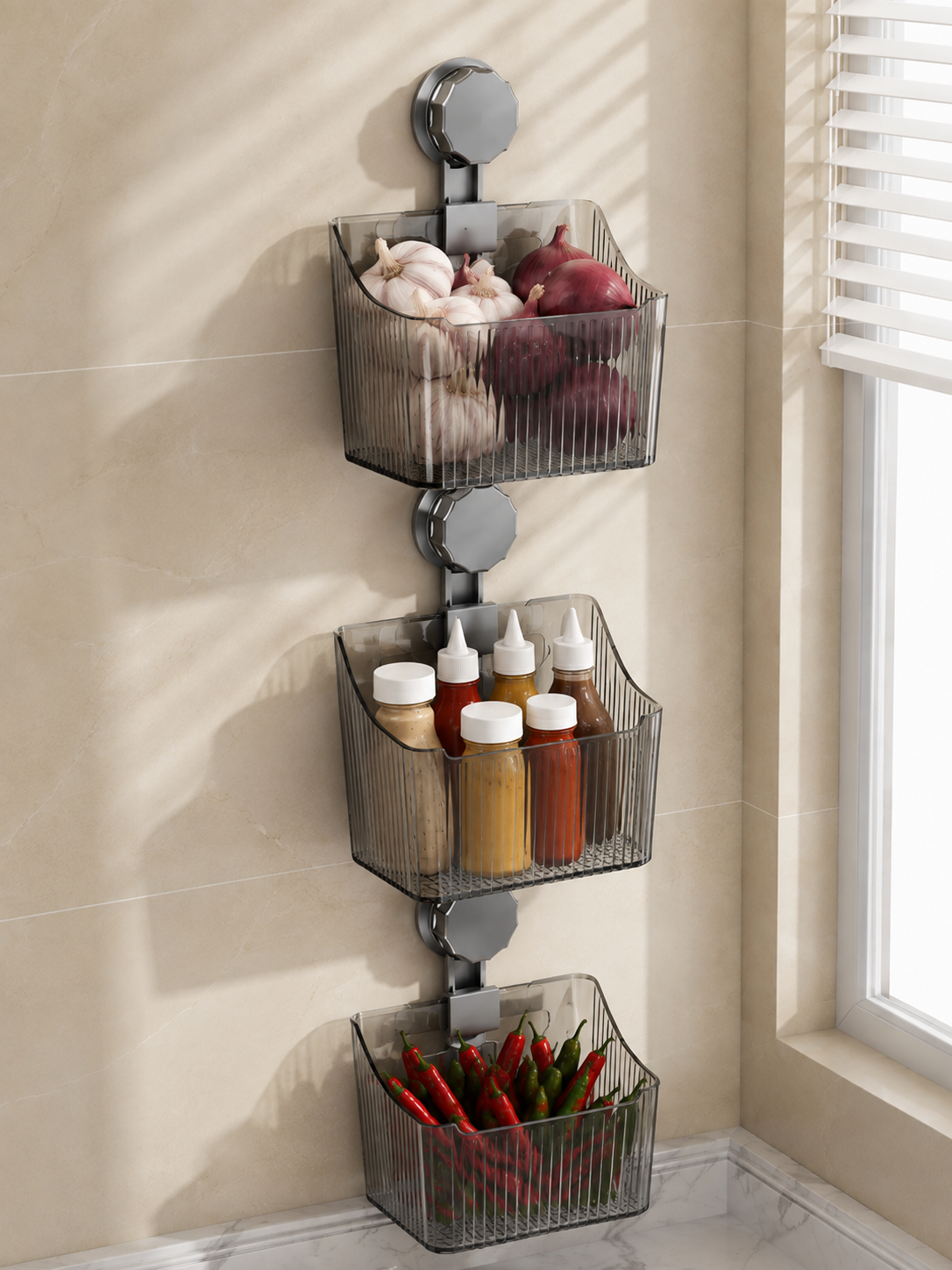 Adhesive Wall Storage Basket