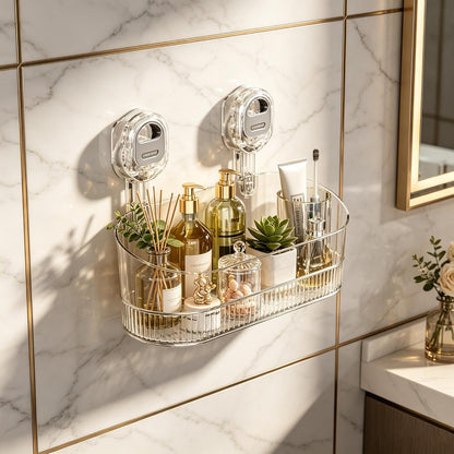 No-Drill Bathroom Storage Shelf