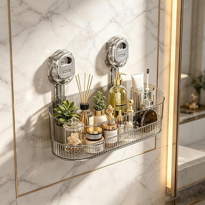 No-Drill Bathroom Storage Shelf