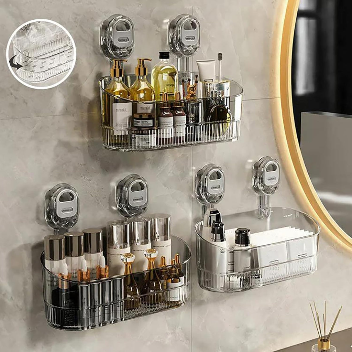 No-Drill Bathroom Storage Shelf